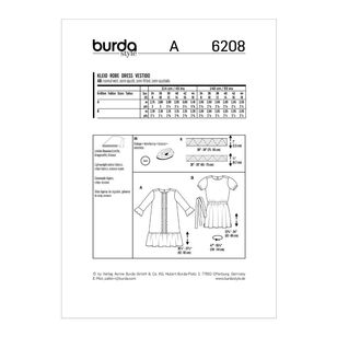 Burda Pattern 6208 Misses' Pull-On Dresses With Length Variations 8 - 18