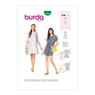 Burda Pattern 6208 Misses' Pull-On Dresses With Length Variations 8 - 18