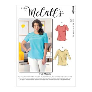 McCall's Pattern M8059 #RubyMcCalls - Misses'/Women's Pullover Tops and Tunics