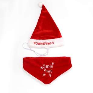 Jolly & Joy Santa Paws Pet Accessory Set Red Small - Medium