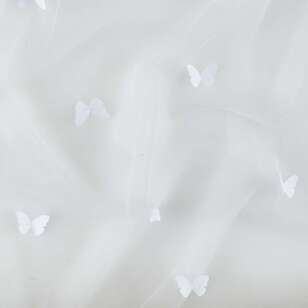 Party Play Butterfly Printed 140 cm Tulle Fabric White 140 cm