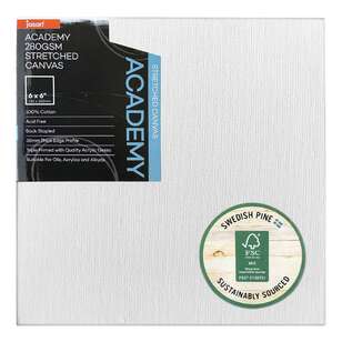 Jasart Academy Thin Edge Canvas White 6 x 6 in