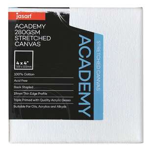 Jasart Academy Thin Edge Canvas White 6 x 6 in