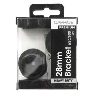 Caprice Premium 28 mm Recess Rod Brackets 2 Pack Matte Black