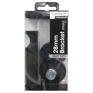Caprice Premium 28 mm Single Rod Brackets 2 Pack Matte Black