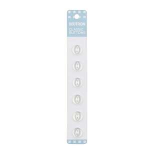 Beutron Classic 2 Hole Button 6 Pack Gloss White 12 mm