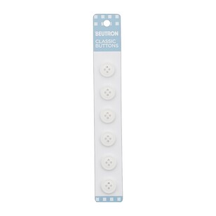 Beutron Classic 4 Hole Button 6 Pack White 12 mm