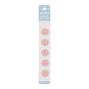 Beutron Classic 2 Hole Button 5 Pack Pink 14 mm