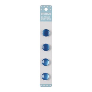 Beutron Classic Round Button 4 Pack Blue 14 mm