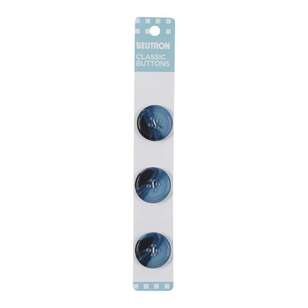 Beutron Classic 4 Hole Button 3 Pack Blue 20 mm