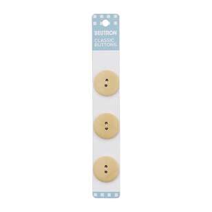 Beutron Classic 2 Hole Button 3 Pack Natural 22 mm