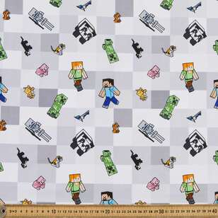 Minecraft Mobs Cotton Fabric Grey 112 cm