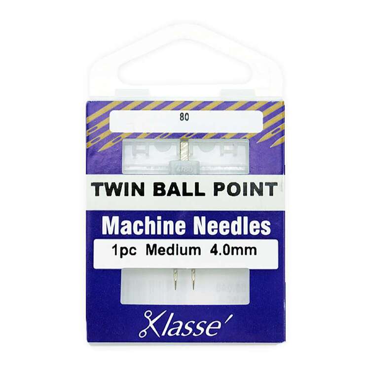 Klasse 80/4mm Twin Ball Point Machine Needle Silver 80 / 4 mm