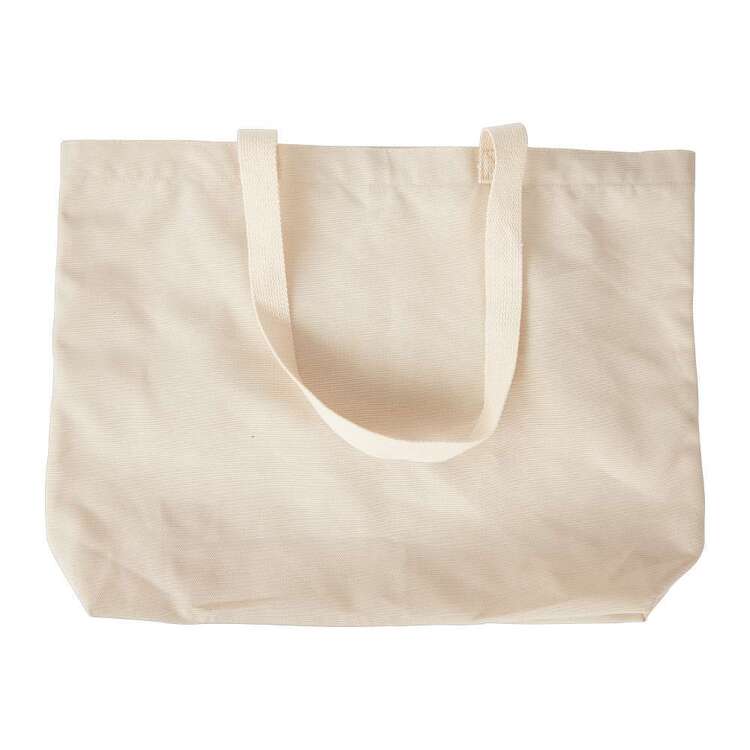 Plain Polyester Canvas Tote Bag Natural