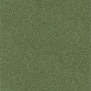 Kiwiana Ponga Koru Quilt Backing Green 274 cm