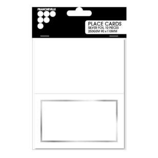 Francheville 250 gsm Place Cards 10 Pack White & Silver
