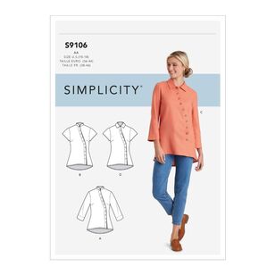 Simplicity Sewing Pattern S9106 Misses' & Women's Shirts White
