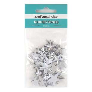Crafters Choice Clear Stick On Rhinestones Gems Pack 50 Pieces Clear