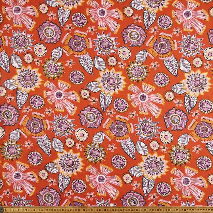 Kirsten Katz Flowers 150 cm Cotton Canvas Fabric