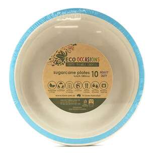 Alpen Sugarcane Plate 10 Pack Light Blue