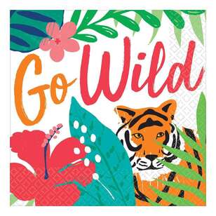Amscan Tropical Jungle Go Wild Beverage Napkins Multicoloured