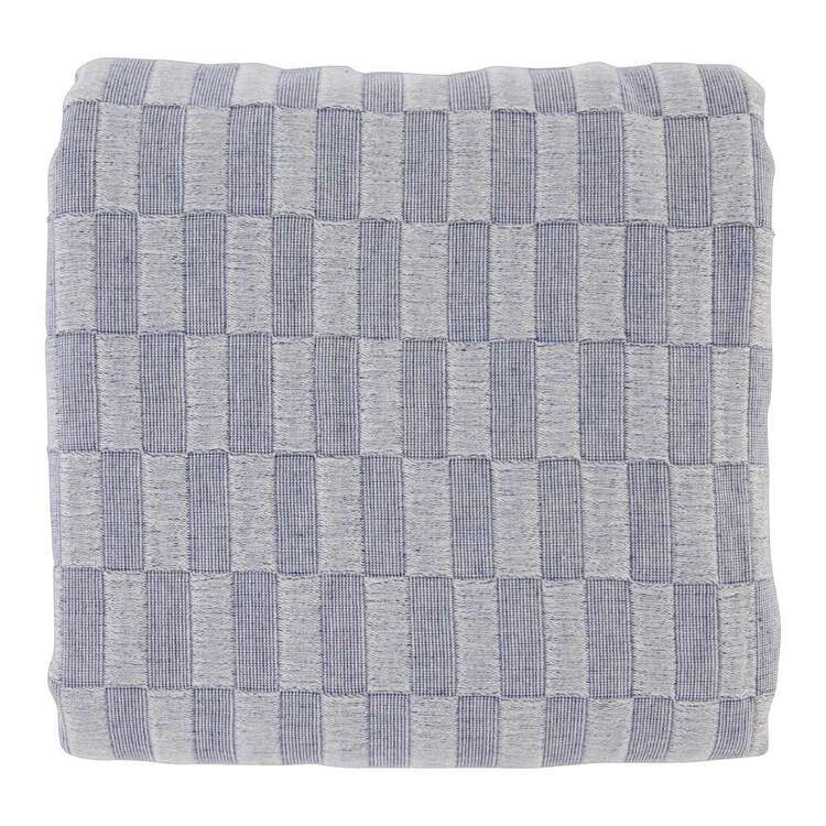 Koo Elite Basketweave Blanket Navy Queen / King