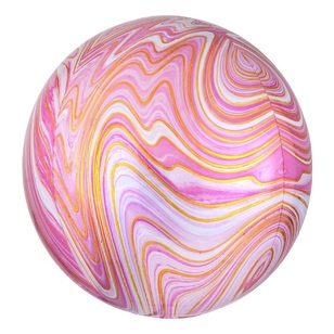 Anagram Marble Orbz Foil Balloon Pink