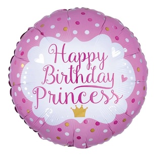 Anagram Happy Birthday Princess Foil Balloon Multicoloured