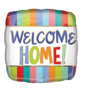 Anagram Welcome Home Stripes Foil Balloon  Multicoloured