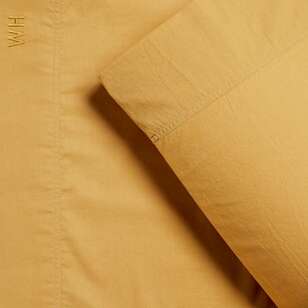 White Home Washed Cotton Quilt Cover Set Saffron