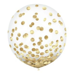 Anagram 60 cm Latex Confetti Balloon Gold 60 cm