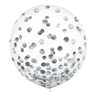 Anagram 60 cm Latex Confetti Balloon Silver 60 cm