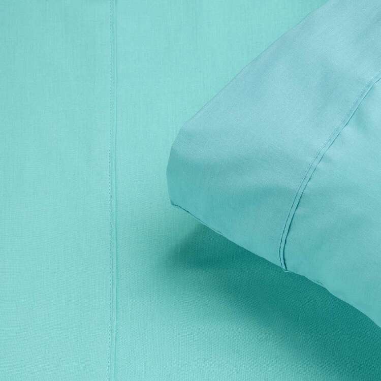 Mode Home 180 Thread Count Flat Sheet Turquoise Single