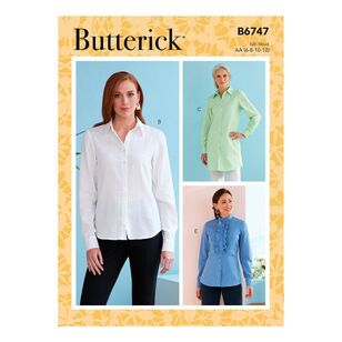 Butterick Sewing Pattern B6747 Misses' Button-Down Collared Shirts