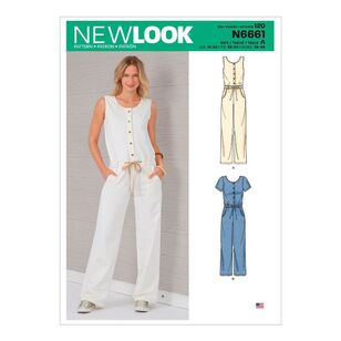 New Look Sewing Pattern N6661 Misses' Relaxed Fit Jumpsuit With Drawstring Waist 10 - 22