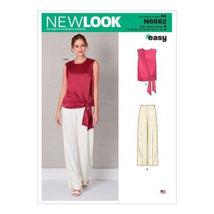 New Look Sewing Pattern N6662 Misses' Drape Top & Wide Leg Pants 10 - 22