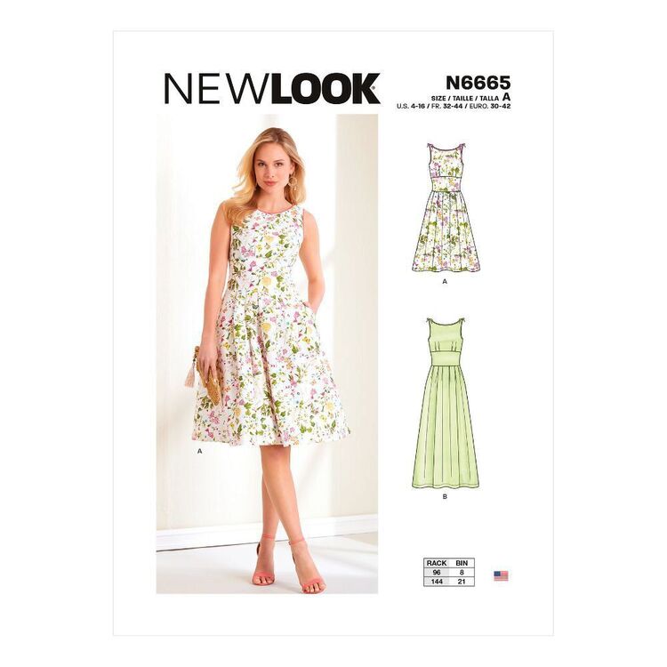 New Look Sewing Pattern N6665 Misses' Dresses With Neck & Armhole ...