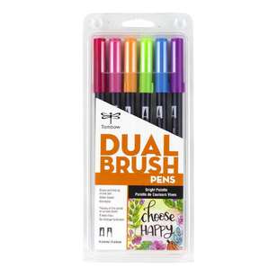 Tombow Dual Brush Pen Set 6 Pack Bright