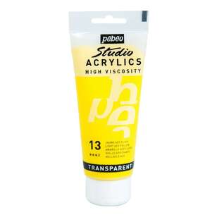 Pebeo Studio Acrylics Paint Tube Light Azo Yellow 13 100 mL