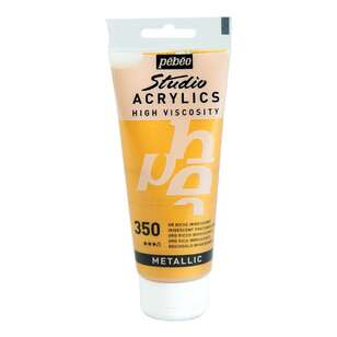 Pebeo Studio Acrylics Paint Tube Metallic Rich Gold 350 100 mL