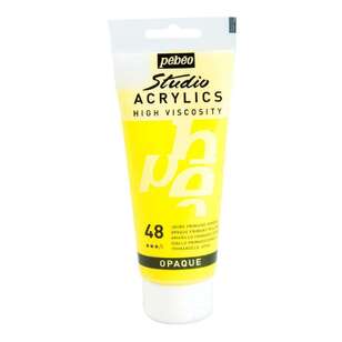 Pebeo Studio Acrylics Paint Tube Opaque Primary Yellow 48 100 mL