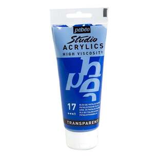 Pebeo Studio Acrylics Paint Tube Phthalo Blue 17 100 mL