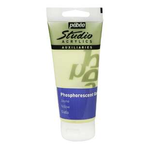 Pebeo Studio Acrylic Phosphorescent Gel Gel Phospho Yellow 100 mL