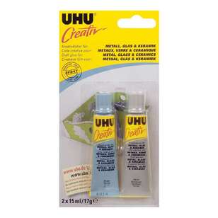 UHU 15 ml Creativ Metal Glass/Cerm Glue Clear 15 mL
