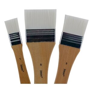 Jasart Paste Synthetic Flat Brush 3 Pack Multicoloured