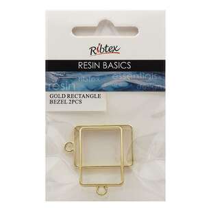 Ribtex Resin 2 Pieces Rectangle Bezel Frame Gold