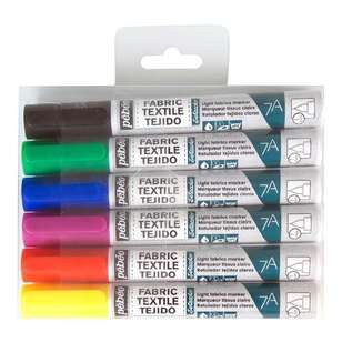 Pebeo 6 Pack 7A Light Fabric Marker Set Multicoloured
