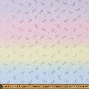 Unicorn Rainbow Printed Tulle Fabric Multicoloured 148 cm