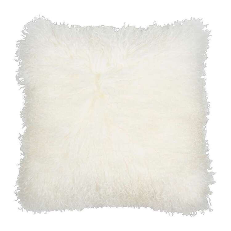 KOO Mongolian Fur Cushion Milk