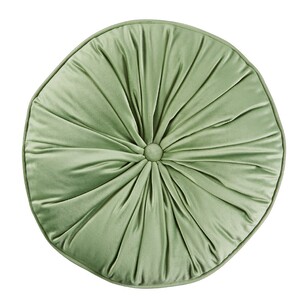 KOO Maddie Round Piped Velvet Cushion Sage 40 cm